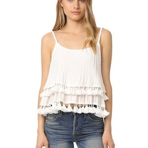 ANINE BING NWOT Tank Top with Tassel Trim